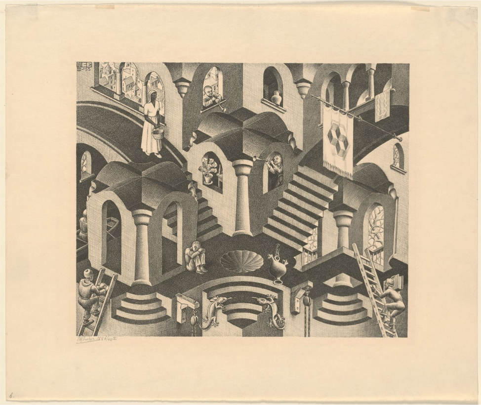 Convex and concave, M. C. Escher.